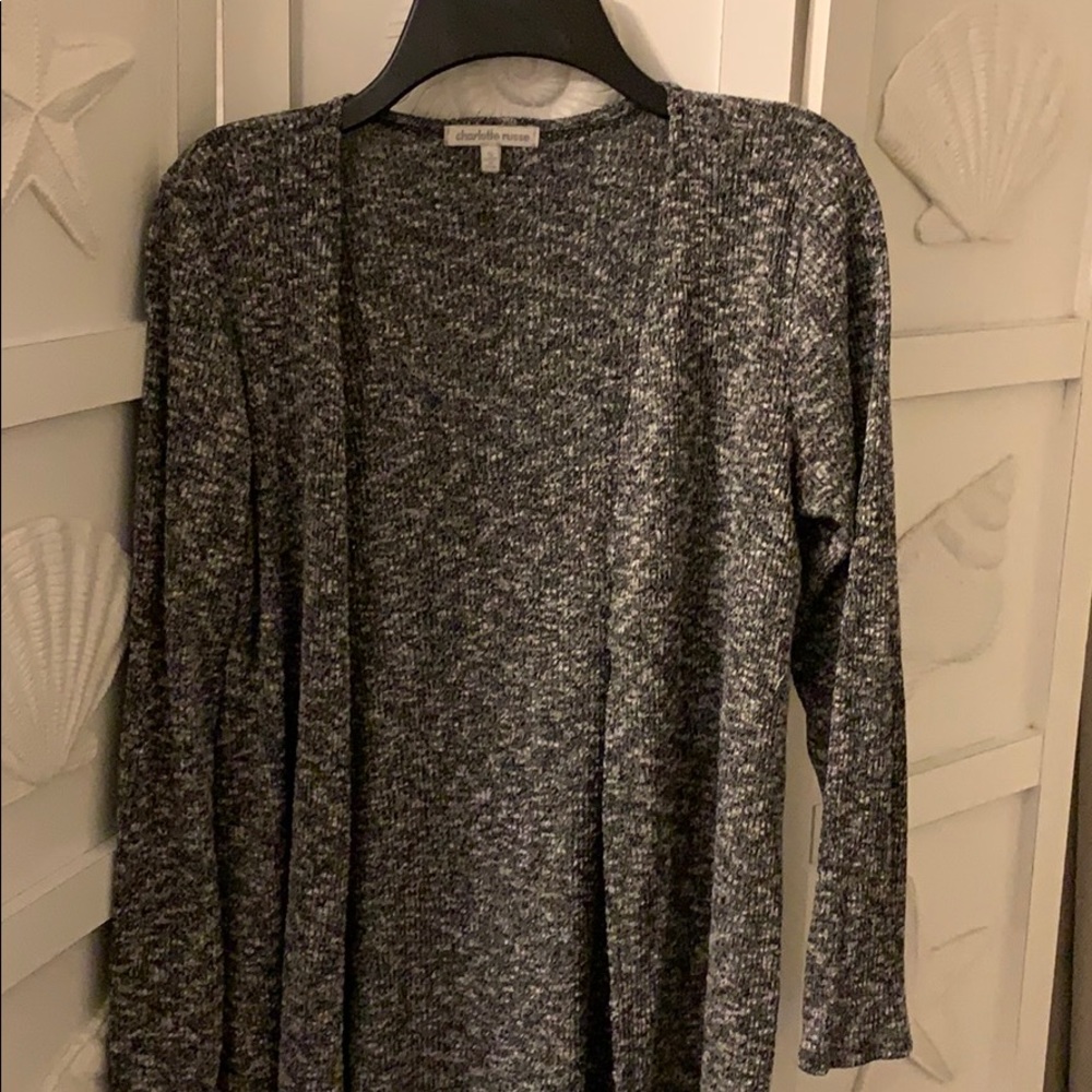 Gray/multicolor cardigan, Small